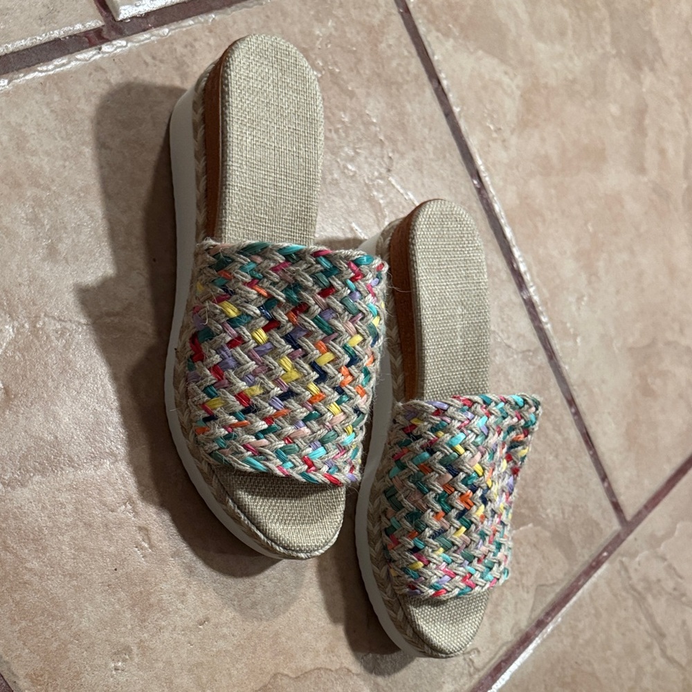 Colorful Woven Slide Sandals